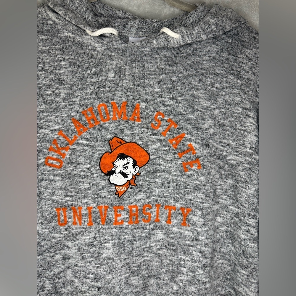 Women's Gray Oklahoma State University Sweatshirt With Hood - Picture 3 of 6